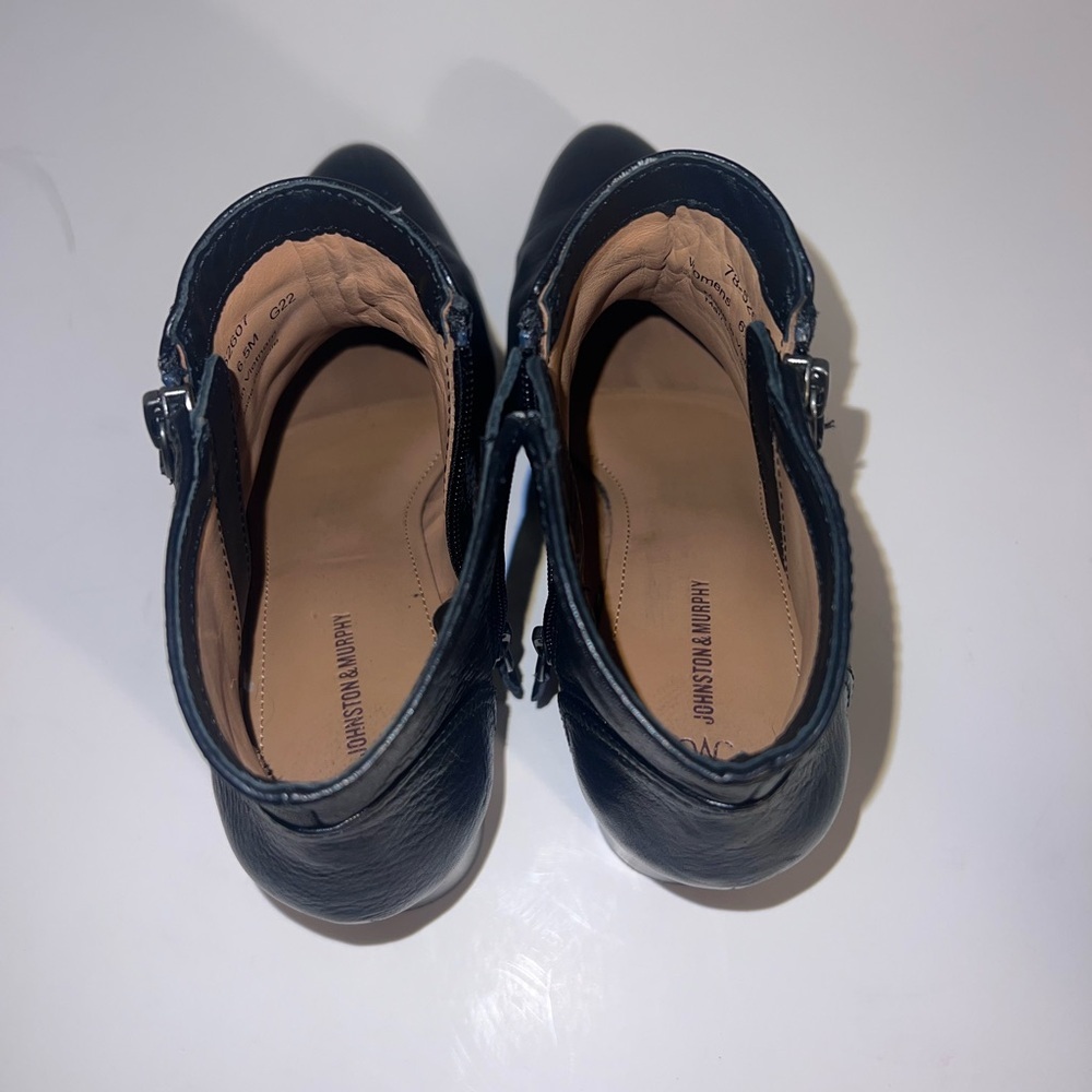 Johnston and Murphy Black Leather Ankle Boots - S1 - Picture 4 of 5